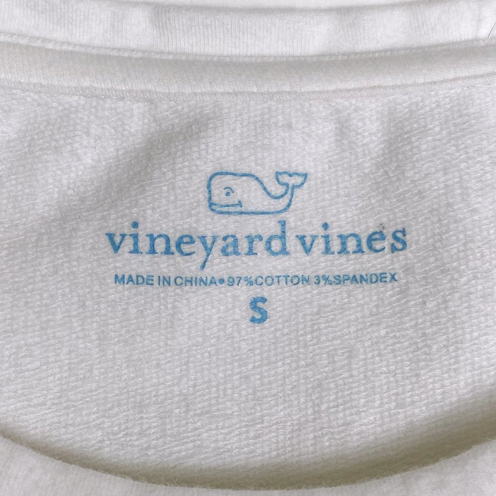 Vineyard Vines Terry Crewneck Sweater Peplum Hem White Small - Picture 4 of 7